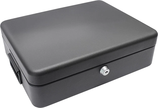 Talla A4 Caja Negra de Seguridad Efectivo o Documentos Llaves Seguras Impermeable Cerradura Segura