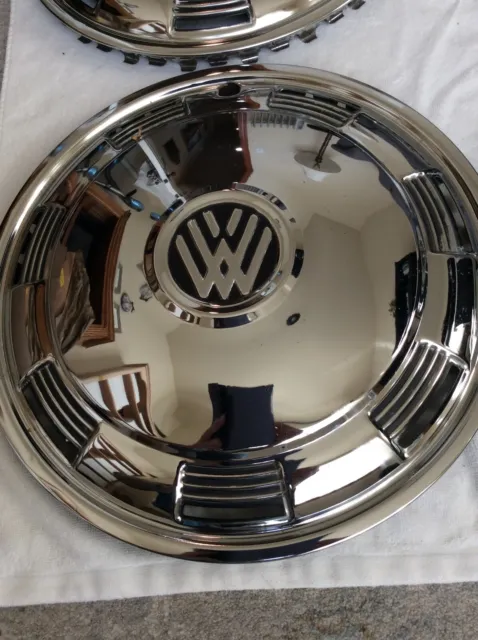 1950s thru 1979 Vintage VW Volkswagen BUG 15” FULL Wheel Covers VW-ish Badge