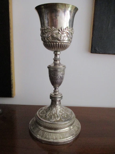 Antica Coppa Eucaristica Calix Argento E Doratura Grammi 350 Hcm. 27 Inizio 1700