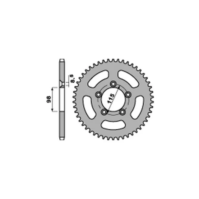 Pbr 4552 Corona Trasmissione Ergal Argento Denti 47 Passo 420 Ktm 65 Sx 2021