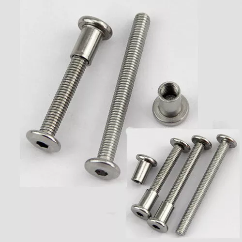 M6 M8 Allen Hex Nut Bolt Flat Sleeve Nuts Stainless Steel Round Head Furniture