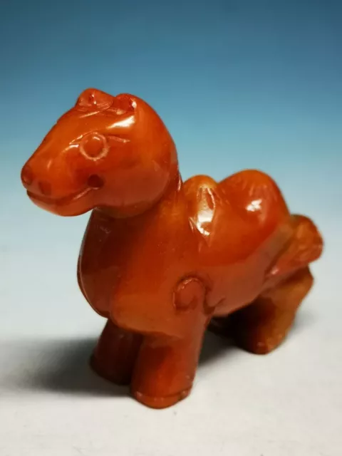 Amazing Natural Old Jade Highly Difficulty Hand Carved Camel Statue Da8