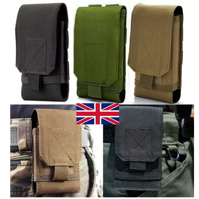 Outdoor Universal Black Belt Pouch Army Camo Molle Bag for Mobile Phone Case UK