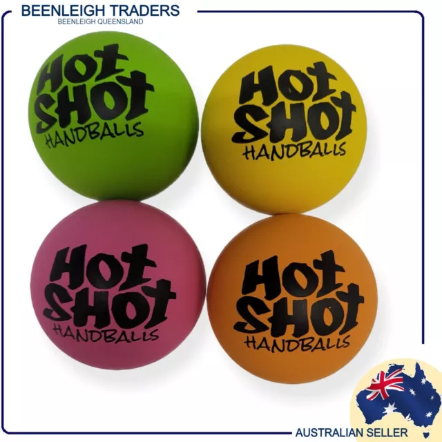 HOT SHOT HANDBALL 4 PACK NEON - Handball An Enduring Playground Favourite! NEW