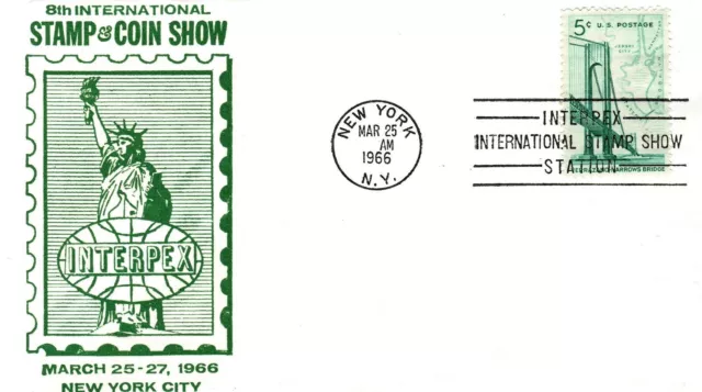 Interpex Event Cachet Cover International Stamp & Coin Show New York City 1966