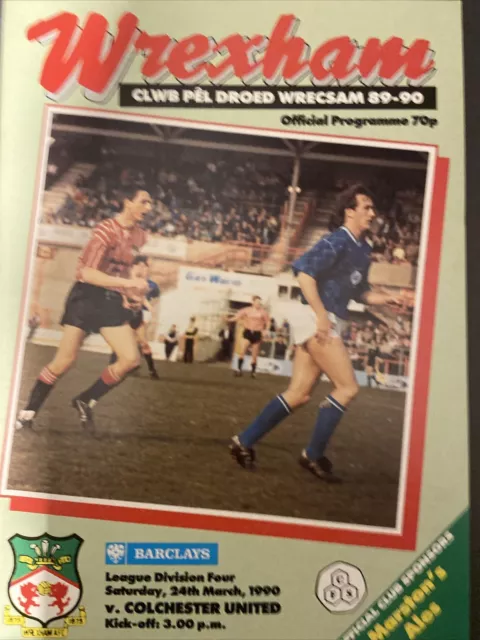 Wrexham v Colchester United(Division 4 89/90) 24/3/90