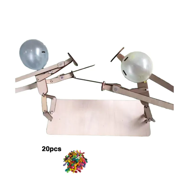 Handmade Wooden Fencing Puppets - 2024 New Pop The Balloon Game