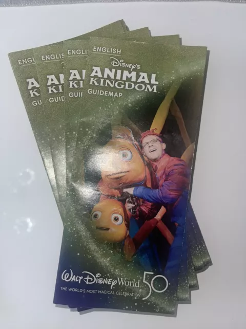 Walt Disney World Animal Kingdom Guide Map 50th Anniversary 2022 Map Florida NEW