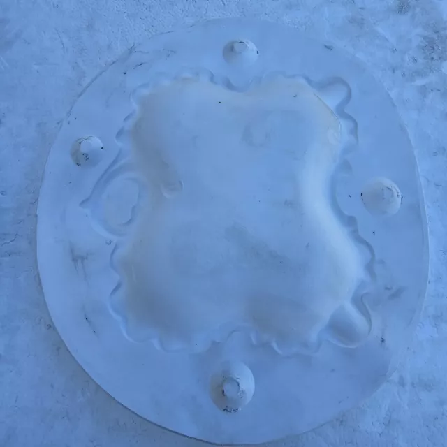 Vintage Ceramic Slip Mold Casting Square Dish Scalloped Tray
