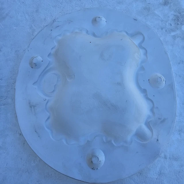 Vintage Ceramic Slip Mold Casting Square Dish Scalloped Tray