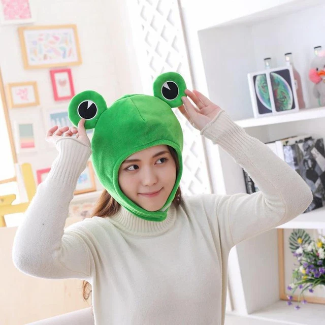 PLUSH FROG HAT Dress Up Cosplay Costume Headgear Cartoon Animal Warm ...