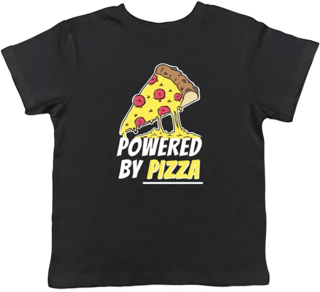 Pizza Lover T-Shirt Kids Powered by Pizza Funny Childrens Boys Girls Gift