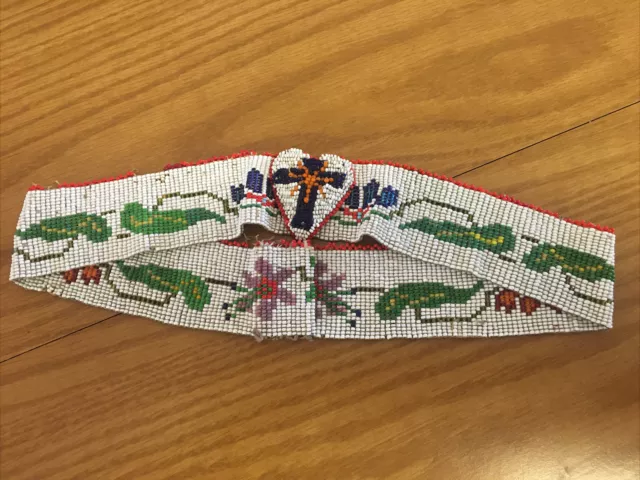 Vintage Native American Handmade Beaded Multi-Color Child Infant Baby Headband