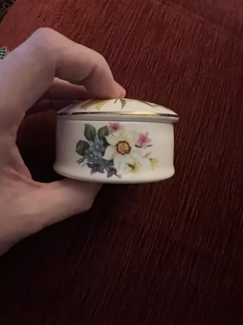 Staffordshire Fine Bone China Burgh Castle Floral Trinket Box 2