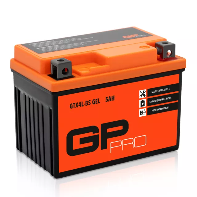 Batterie 12V 5Ah GEL GP-PRO GTX4L-BS Motorrad Roller Moped ähnl. YB4L-B YTX5L-BS