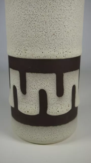 Vintage Steuler Ceramic Beige Brown Geometric Pattern Vase 50 60s 70s WGP Lava 3