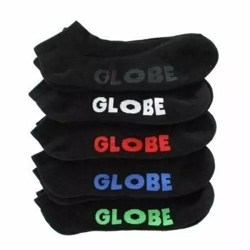 Globe Socks 5 Pack Stealth Ankle Black Size 12-15 Skateboard Sox New