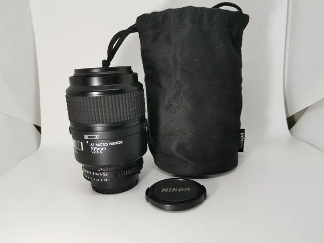 "Near Mint" Nikon AF Nikkor 105mm f/2.8 D Micro Prime Lens