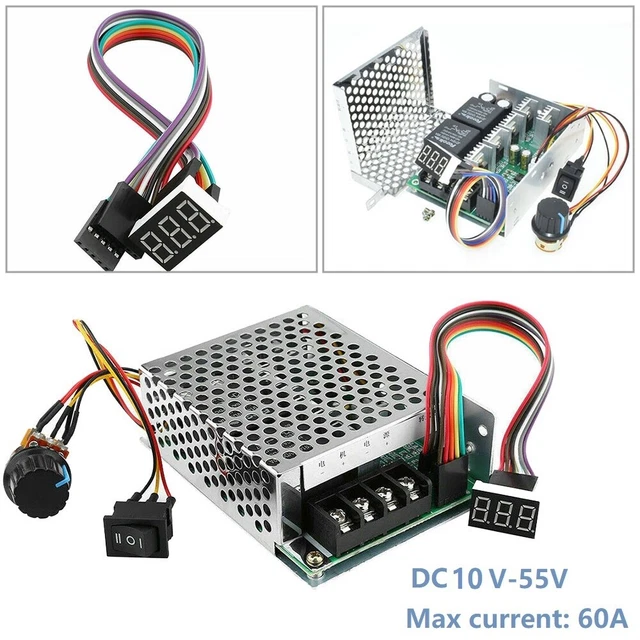 60A PWM BRUSHED DC Motor Speed Controller CW CCW Reversible Switches