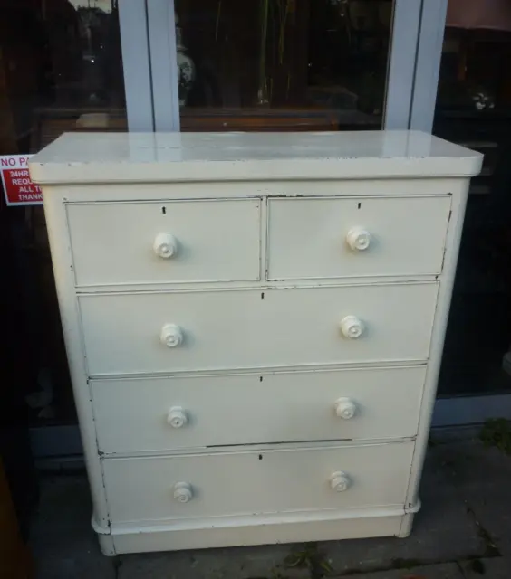 Victorian Painted Mahogany Two Over Three Chest Of Drawers