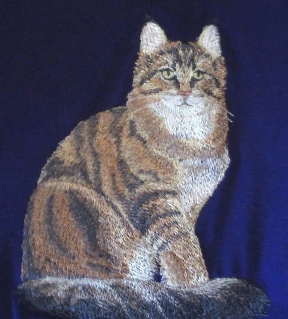 Embroidered Fleece Jacket - Maine Coon Cat C7917 Sizes S - XXL