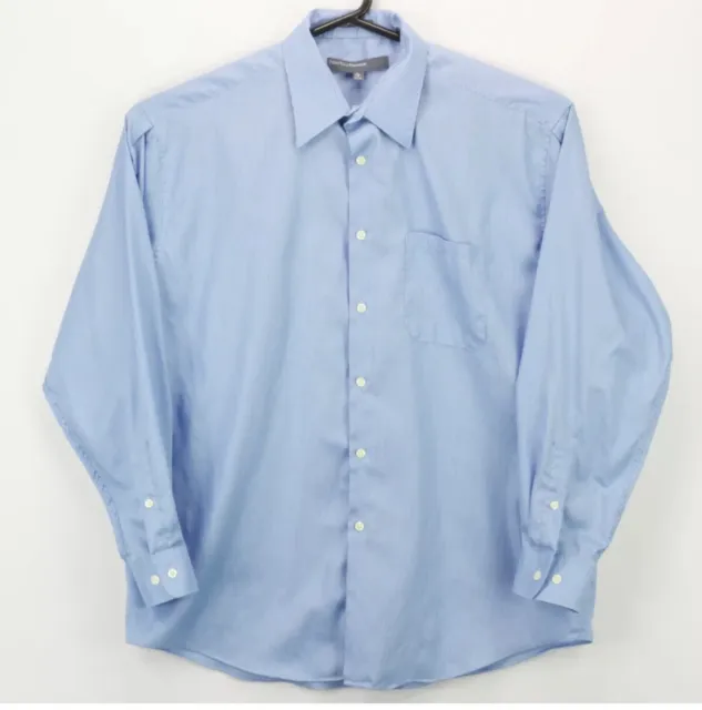 Perry Ellis Shirt XL Portfolio Men’s Button Up LS  Blue White Striped (2454)