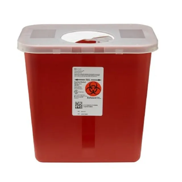 Kendall Multi-Purpose Sharps Containers 2 Gallon 10"h X 7.25"d X 10.5"w Red