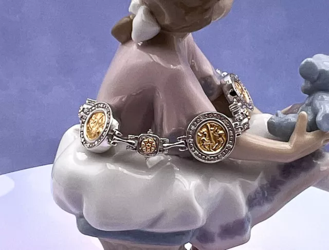 TAGLIAMONTE (SH168-RO ) 925SS, 18K 2-Tone Cameo Bracelet *Angels*Reg.$705