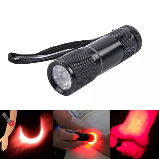 Red LED Flashlight Infrared Vein Imaging 625nm Red Light 9 LED Torch Vein Fin-EL