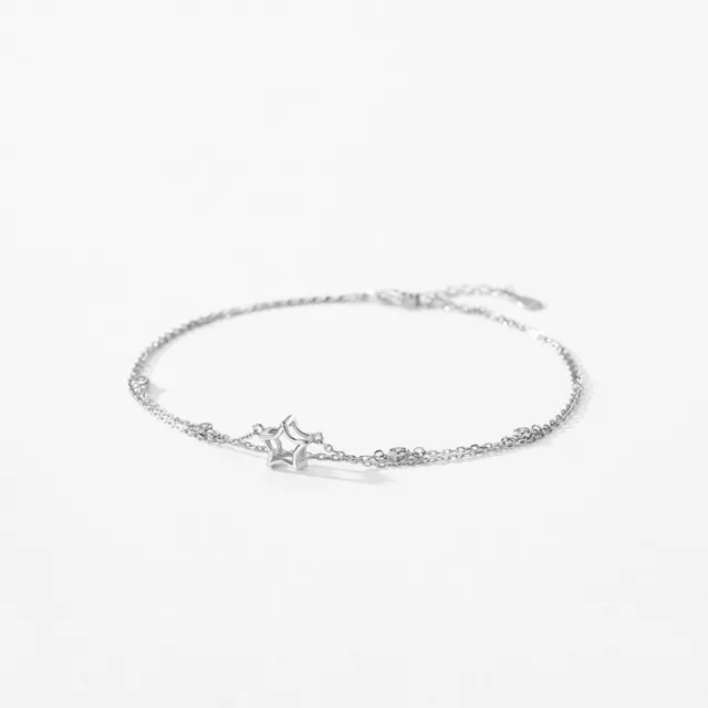 Fraise Silberarmband S925 Armband Sterlingsilber Doppelstern mit Zirkonen 2