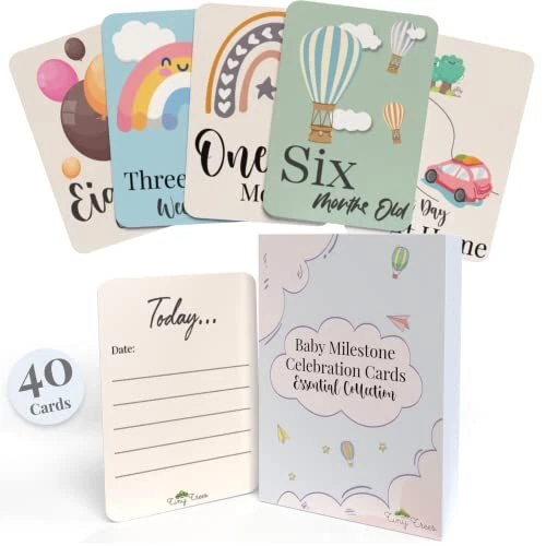 40 biglietti Milestone per bambini in confezione regalo – regalo per baby shower