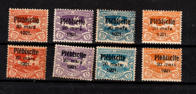 Deutsche Abstimmungsgebite-Oberschlesien-MiNr;30/31/32/34-ungebraucht