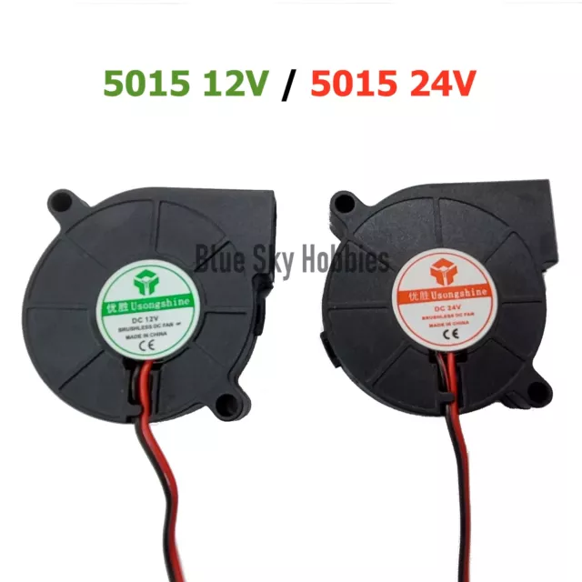 5015 DC 12V 24V Silent Radial Turbo Blower Fan Cooling for Printer 2 PIN DC 50mm