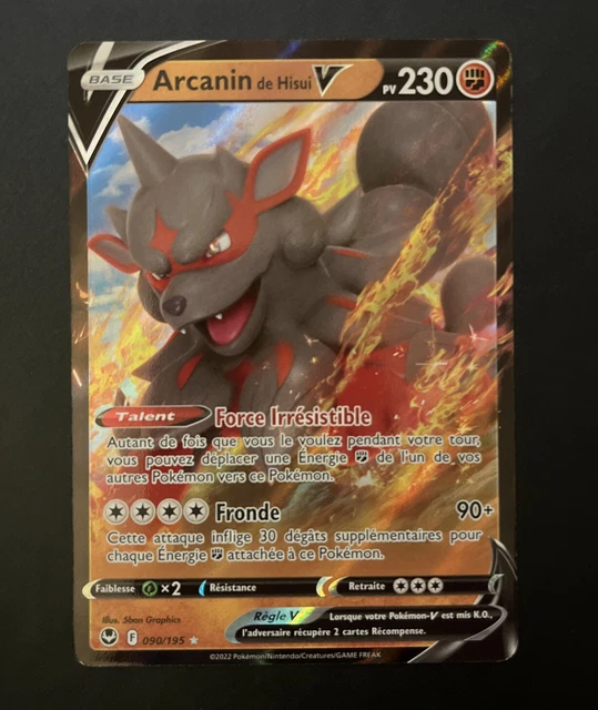 Carte Pokemon Arcanin de Hisui V 90/195 EB 12 Tempete Argentée NEUF FR