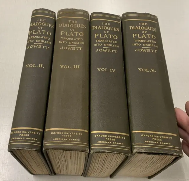 Dialogues of Plato Translated Benjamin Jowett 1892 Third Ed. Four Volumes Greek