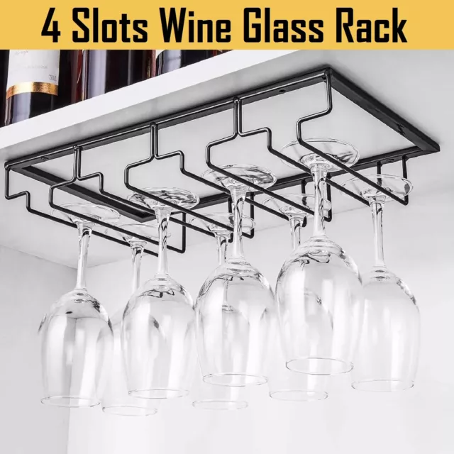 Wine Glass Cup Holder Hanging Bar Hanger Steel Wine Rack Shelf Champagne Holder