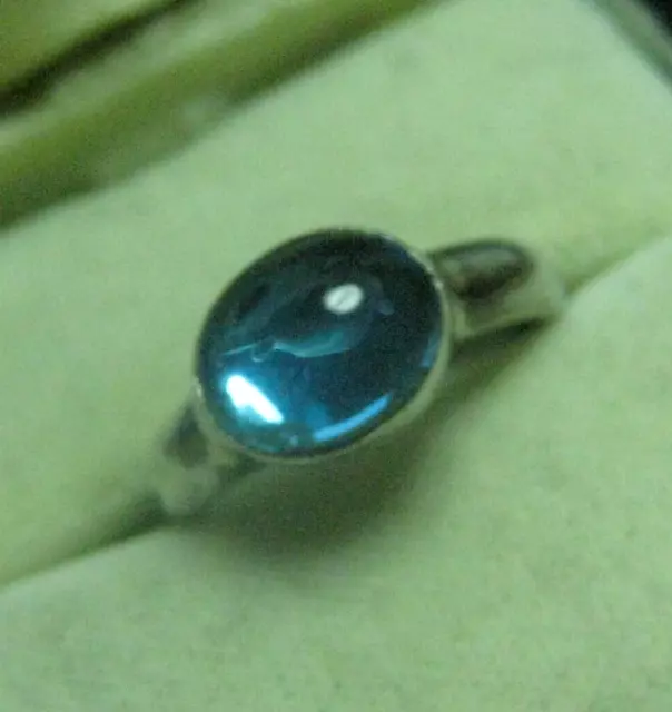 Vintage silberner Ring Silberring 925 Silber Blau Space Style Sixties ? ca. 17mm