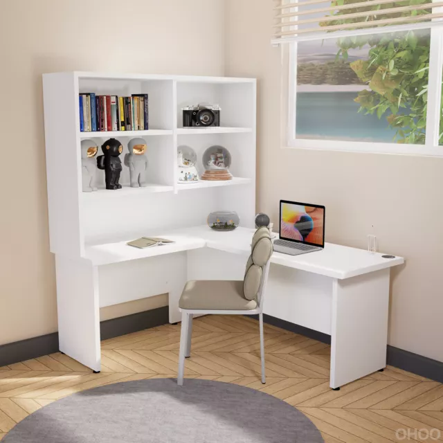 Corner Workstation Office Desk With Hutch, Home Furniture, Computer Study Desk