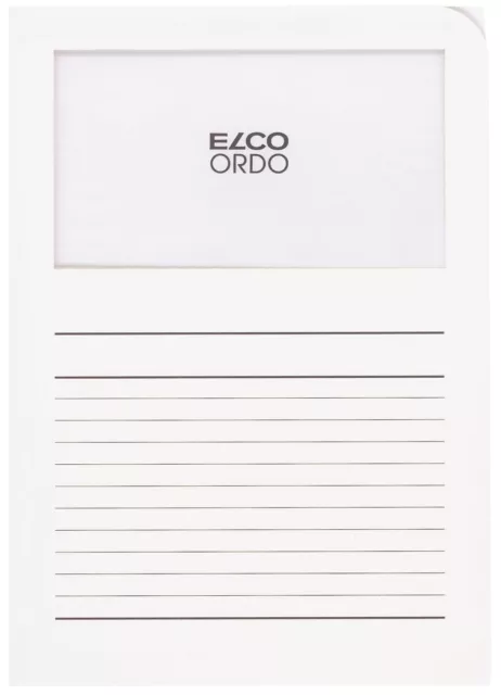 Elco 29489.10 Sichtmappen Ordo classico - mit Sichtfenster und Linien, weiß, 100