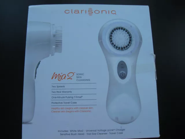 Clarisonic Mia 2 electronic facial brush, sonic cleansing system in white