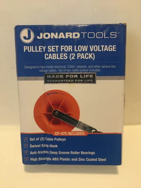 Jonard 2-pack CP-475 Pulley for Low Voltage Electrical, Network, & Coax Cables