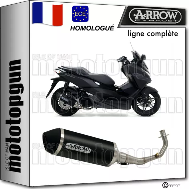 Arrow Ligne Complete Nocat Approuve Urban Aluminium Noir Honda Forza 125 2015 15