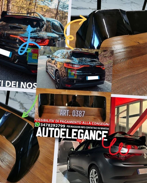 Spoiler Noir Brillant Pour Renault Clio 5 (2019 Et +) - Style RS - Marque JOM