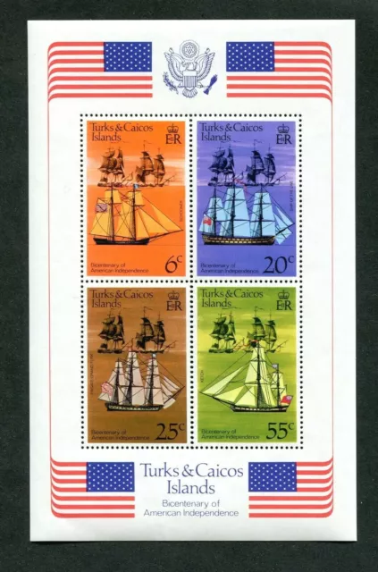 TURKS & CAICOS ISLANDS   SCOTT# 314a SOUVENIR SHEET  SHIPS/BOATS TOPICAL