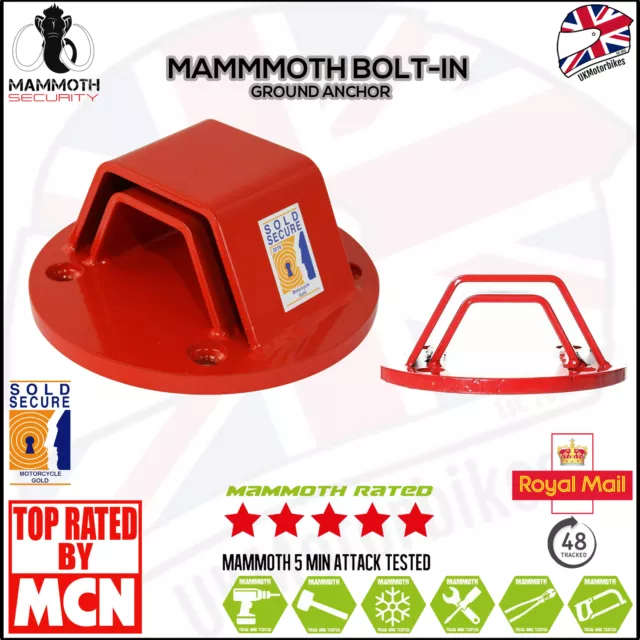 Mammoth Security Bolt-In Motorcycle Ground Anchor Sold Secure Thatcham Approved