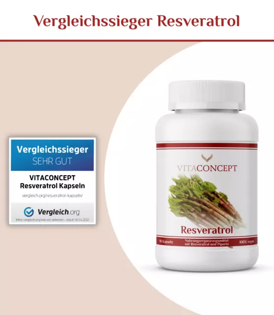 Trans-Resveratrol I  500mg pro Kapsel I 90 Kapseln (3 Monate) I Resveratrol