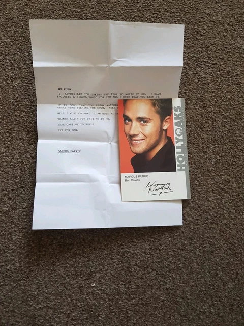 Hollyoaks cast cards autograph Marcus Patrick  as Ben davies