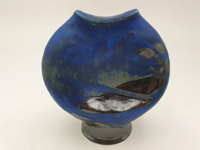 Feine Vase Studiokeramik Keramik Blumenvase blau Design 70er