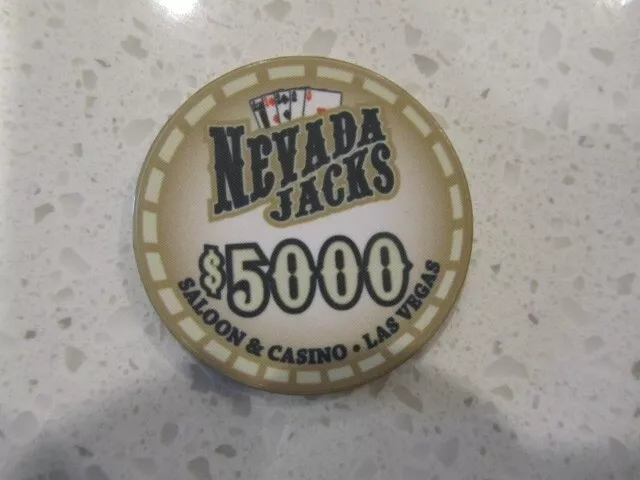$5000 Nevada Jacks Saloon Casino Chip + FREE Mystery Las Vegas Poker Chip