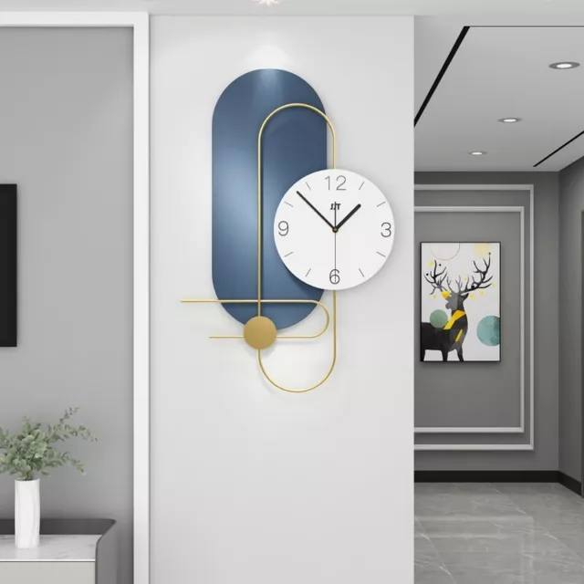 Large Wall Clock - Silent Quartz -36cm x 56cm Modern Clock, Elegant Edition